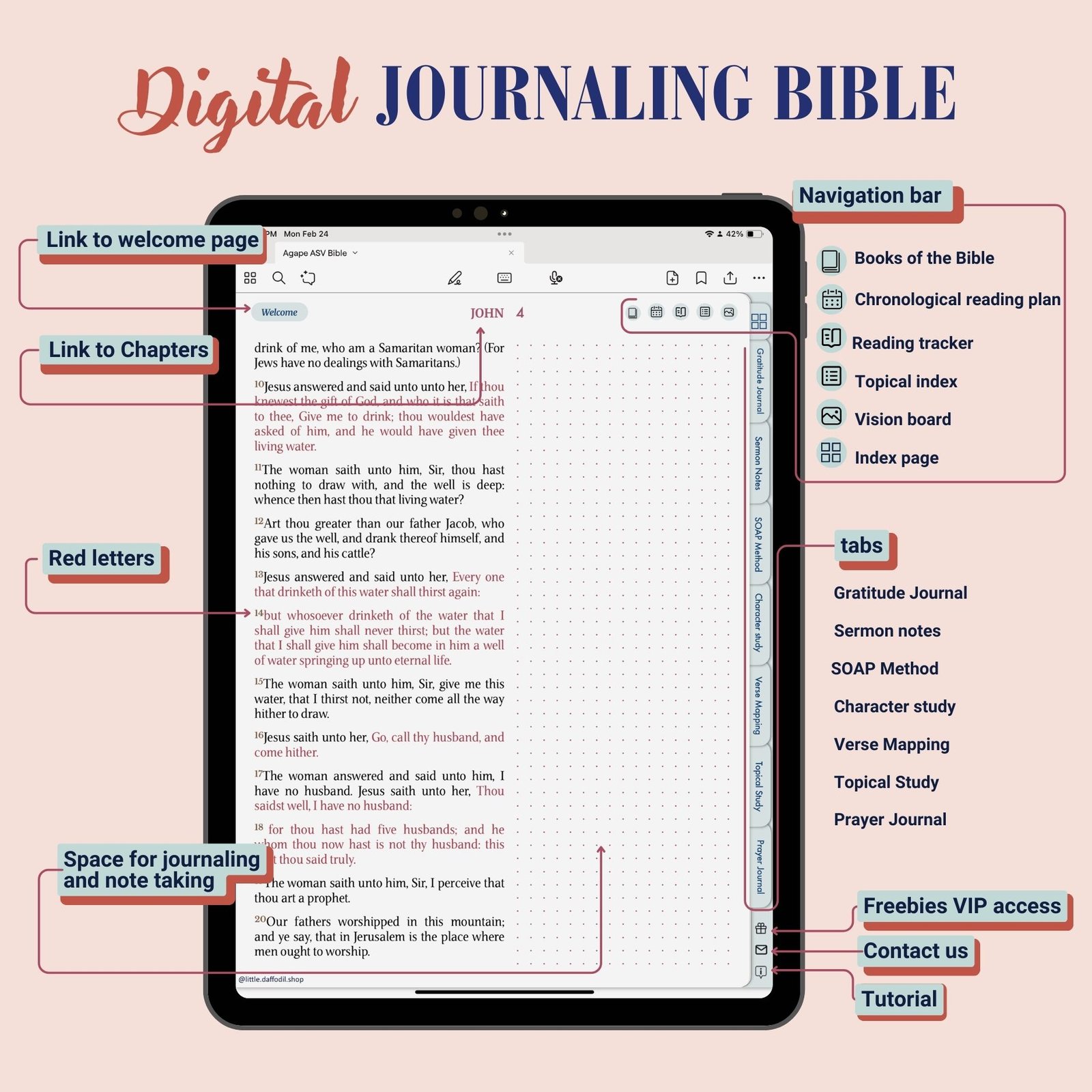 Elegant Digital Journaling Bible - AGAPE SKY