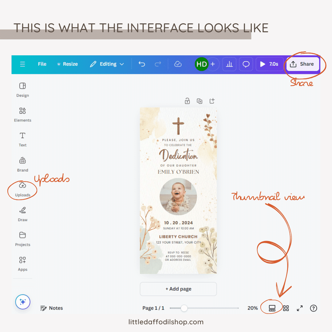 Digital Baby Dedication Template