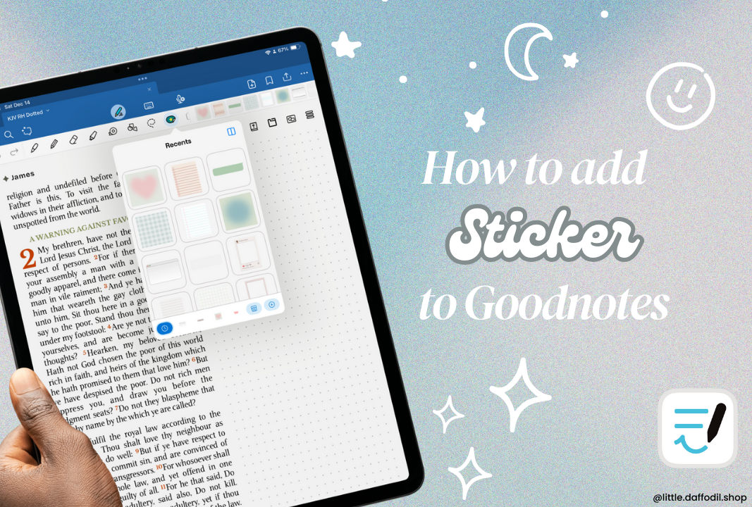 add stickers to Goodnotes 6