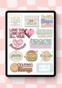 Free digital Stickers with a retro 70s vibe