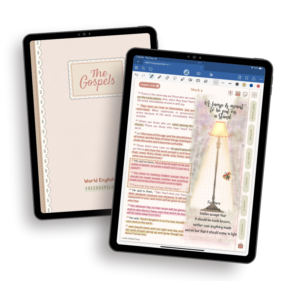 digital journaling Bible on the gospel in the book of john