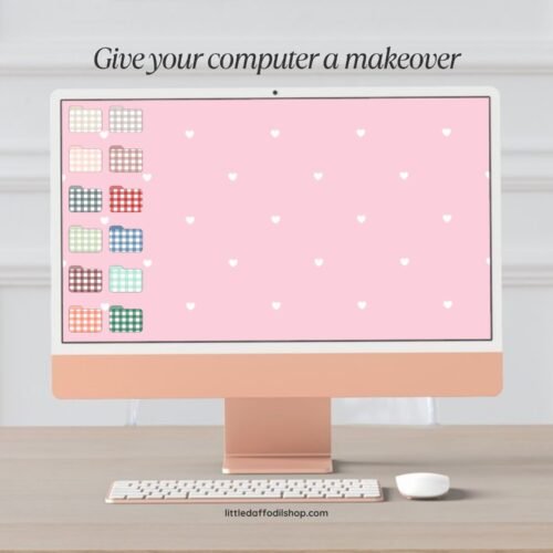 24 12 Cute gingham plaid folder icons for Mac & Windows