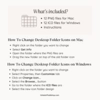 27 12 Cute gingham plaid folder icons for Mac & Windows