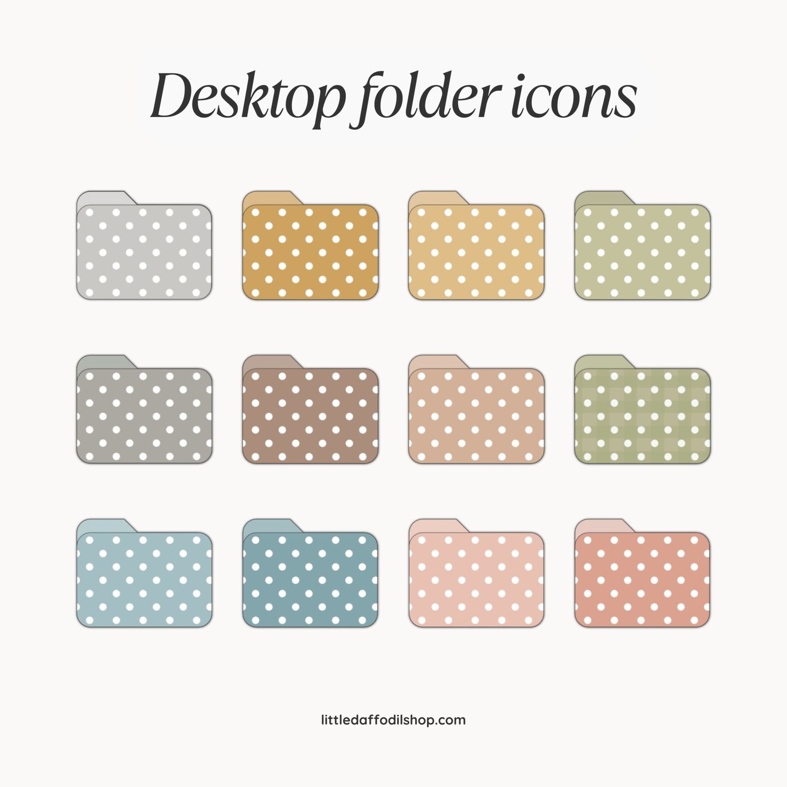 12 Cute polka dot folder icons for Mac & Windows