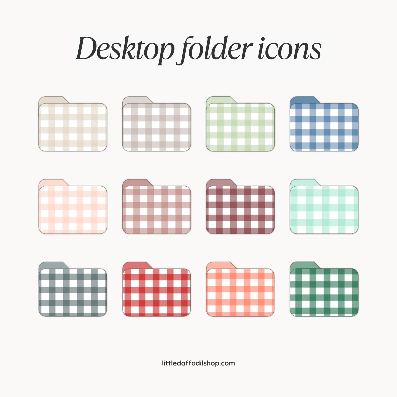 12 gingham folder icons
