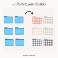 12 Cute gingham plaid folder icons for Mac & Windows