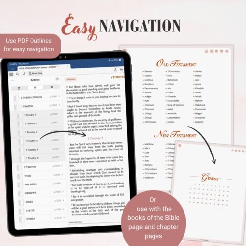 AGAPE Digital Journaling Bible | PEONY
