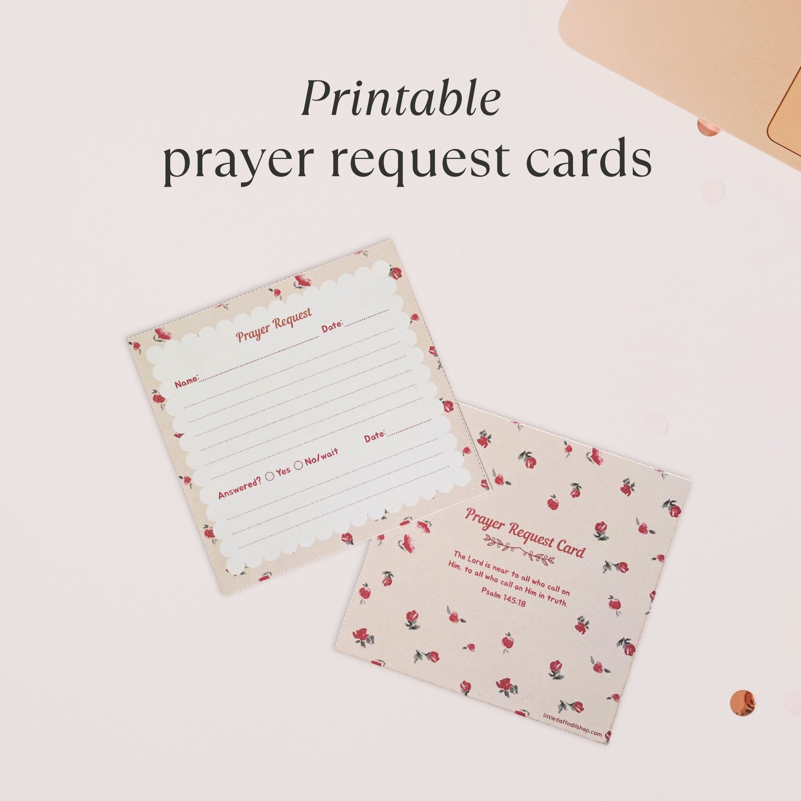 Pink prayer request cards